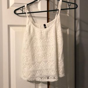 Cream lace cropped camisole